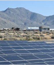 Town of Gerlach with solar panels in the foreground